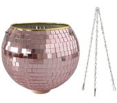 Unbrand  Espejo Disco Ball Colgante Jardinera Cesta Estilo bohemio Interior Shining Flower Pot Ventana moderna Planta de pared Titular Decoración O...
