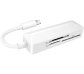 Lector de tarjetas portátil Ios8Pin 3 en 1 Leer tarjeta de memoria flash simultáneamente Adaptador universal SDTF XD Lector de tarjetas