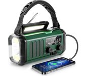 Radio de manivela de 10000 mah, radio de emergencia, radio solar, radio meteorológica Noaa / am / fm, carga USB tipo c, radio dinamo, batería de po...