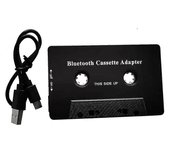 Adaptador estéreo auxiliar de cinta de coche de audio Bluetooth 5.0 de casete universal con micrófono para cable auxiliar MP3 del teléfono Negro