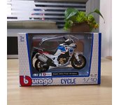Bburago 1/18 HONDA Africa Twin Adventure Motocicleta Modelo Juguete Colección de Coches Autobike Shork-Absorber Off Road Autocycle Juguete White wi...