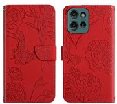 Funda de cuero para Motorola Edge 50 Neo Rojo