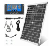 300w 12v / 24v Solar Panel Set Kit Cargador de clip de batería + 40a Controlador Compatible Car Rv Caravan-a