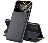 Para Samsung Galaxy A52 4G / 5G / A52s 5G Ver ventana Funda de teléfono de cuero a prueba de caídas con soporte para tarjetasP20211224258 Azul