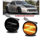 Luces direccionales de señalización lateral LED para automóvil para 350Z Z33 2009-2020 370Z Z34 Humo