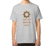 RockShark Factorio: Puedo parar cuando quiera camiseta gris S
