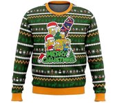 Homer Bush Meme Los Simpson Suéter Feo de Navidad Suéter de Navidad Regalo de Papá Noel Jersey Hombres 3d Sudadera Y Top Otoño 3 L