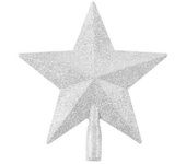 Navidad Glitter Star Xmas Tree Topper Decoración Arbóreo Copa Adorno festivo Plata