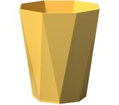 unbrand Cubo de basura de la cocina del hogar Inodoro del dormitorio Anillo de prensa grande sin tapa Cubo de basura del baño Amarillo