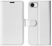 Para iPhone SE (2025) Funda Cartera Crazy Horse Texture Stand Funda de Cuero para Teléfono - Blanco Multicolor White