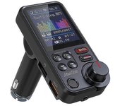 Transmisor de coche Bluetooth, micrófono fuerte, encendedor de cigarrillos Bluetooth para coche con pantalla a color de 1,8", carga QC3.0