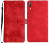 Funda de mariposa de flor de cerezo para Sony Xperia L3 Rojo