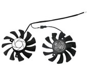Enfriador de GPU HA8010H12F-Z 75MM 2Pin GTX1050Ti Ventilador DUAL para Geforce GTX 1050Ti GTX-1050-Ti-4GT-OC (2 piezas) Negro blanco