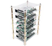 6 capas de placa de hueso de acrílico pila caja clara caja recinto para Raspberry Pi 4b / 3b + / 3b / 2b / b + (sin (haoyi