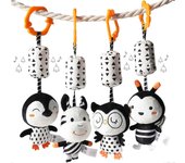 Ersam Juguetes para bebés en blanco y negro de 3 a 12 meses, sonajero colgante de peluche, juguetes para cochecitos de recién nacidos para niños y ...