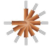 10 piezas de acero inoxidable Soportes de maíz, maíz en los soportes Cobb con madera de roble largo Handl compatible con niños y adultos Cocina cas...