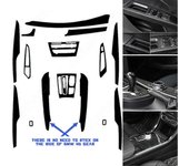 Para BMW X5 F15 2014- Pegatinas interiores de fibra de carbono brillante estilo moderno para molduras interiores de automóviles con volante a la de...