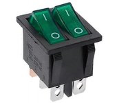 Interruptor basculante de doble barco de 6 pines de encendido y apagado con luz verde roja 20A 125V AC