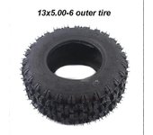 Neumático trasero de 6 pulgadas 13x5.00-6 Neumático exterior de cámara interior para 47cc 49cc ATV pequeño Go Kart Mini Quad Bike Piezas de motos d...