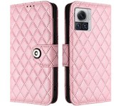 Funda de teléfono de cuero para Motorola Edge 30 Ultra Rosa