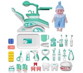 Kit de dentista para niños pequeños Sillón dental inteligente Juego de juegos Mesa giratoria Luz de funcionamiento Función de agua Ed