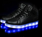 Zapatos De Tablero De Caña Alta Para Hombres Y Mujeres Zapatos Luminosos Zapatos De Luz Led Para Niños Zapatos De Panel De Cuero De Espejo Grande 2...