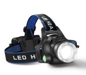 Linterna de faro, lámpara de cabeza LED recargable USB, faro T6 impermeable