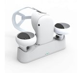 Las gafas Oculus quest 2 vr manejan la base de carga magnética con el conjunto de baterías
