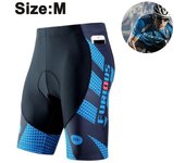 Pantalones cortos de ciclismo para hombre 3D acolchados con mallas de ciclismo Pantalones medios de secado rápido Azul XL
