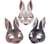 Baicccf 3 PCS, Máscara de conejito Animal media cara Conejo Ear Mask para Pascua Fiesta de Halloween Mardi Gras Accesorio de disfraz