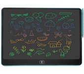 Unbrand Tablero de escritura LCD electrónico de 16 pulgadas Tableta de tablero de garabatos de dibujo colorido para viajes al aire libre Azul claro