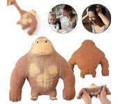 2024 Nuevo, juguete de mono marrón TPR Stretch Gorilla Toy Squeeze Toy para niños Alivio del estrés para adultos 12*12