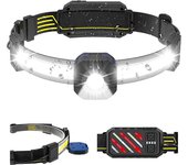 Yuzee Linterna frontal LED recargable 230 500 lúmenes Linternas frontales 10 modos de iluminación 1200 mAh Batería ajustable 90 IPX4 Impermeable Li...