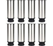 Augro Juego de 8 patas para muebles, patas de cocina ajustables de 50 mm / altura de 150 mm, patas redondas de sofá de acero inoxidable de metal re...