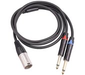 1 conector macho XLR de 3 pines: a 2 micrófonos de enchufe mono macho de 6,35 mm Ts cable de audio 1m