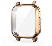 Reloj impermeable para estuche protector de pantalla cubierta de TPU para Venu SQ 2 Soft Frame fo Oro de Rose