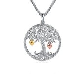 Phwj 925 Plata de Ley Árbol de la Vida Collar Árbol Genealógico Colgante Joyería de Regalo para Mujeres Niñas