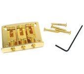 Cordal de carga superior del puente de guitarra con selleta fija de 3 cuerdas con tornillos y llave inglesa Oro