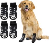 Calcetines antideslizantes para perros 2 pares Soft Adjustable Paw Protection Dog Grip Socks With Strap Traction Control 2 pares negros Medium