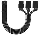 Cable de extensión PCIE 5.0 3090ti 12vhpwr 12 + 4 / 16pin a 3x8pin Cables adaptadores hembra PCIE Power Gpu E Negro