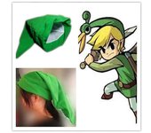 Anime Dibujos Animados Enlace Sombrero Cosplay Sombrero de peluche Fiesta de disfraces Sombrero de felpa verde Gorra Juguete Regalos de Navidad Prop