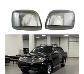 Para 2007-2014 Nissan Navara D40 Frontier Cubierta del espejo retrovisor Plata galvanizada