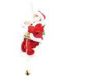 Flye Música navideña Muñeca de hombre viejo, Escalada de escaleras Santa Claus Cuentas de escalada Santa Claus, Batería Música eléctrica Viejo Homb...