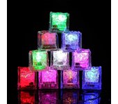 Light Up Ice Cubes, 12 Pack Multi Color Led Ice Cubes, Reusable Glowing Flashing Ice Cube For Club Bar Party siete colores