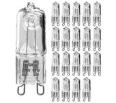 20 bombillas halógenas G9, bombillas halógenas regulables transparentes de 18w