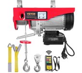 Vevor Polipasto eléctrico, capacidad de elevación de 880 libras, cabrestante eléctrico de alambre de acero de 850 W y 220 V con control remoto inal...