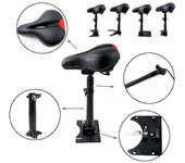Loerss Para scooter eléctrico KUGOO M4 Pro Scooter eléctrico de 10 pulgadas Asiento plegable Silla plegable de absorción de impactos ajustable en a...