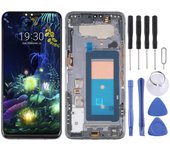 Pantalla LCD y digitalizador de montaje completo con marco para LG V50 ThinQ 5G Negro