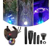 600l / h 4 Led Bomba de agua eléctrica Fuente pequeña Jardín al aire libre Estanque de peces Enchufe de EE. UU.