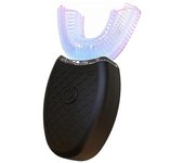 Cepillo de dientes eléctrico sónico en forma de U Cepillo de dientes blanqueador ultrasónico automático completo (negro, para adultos)